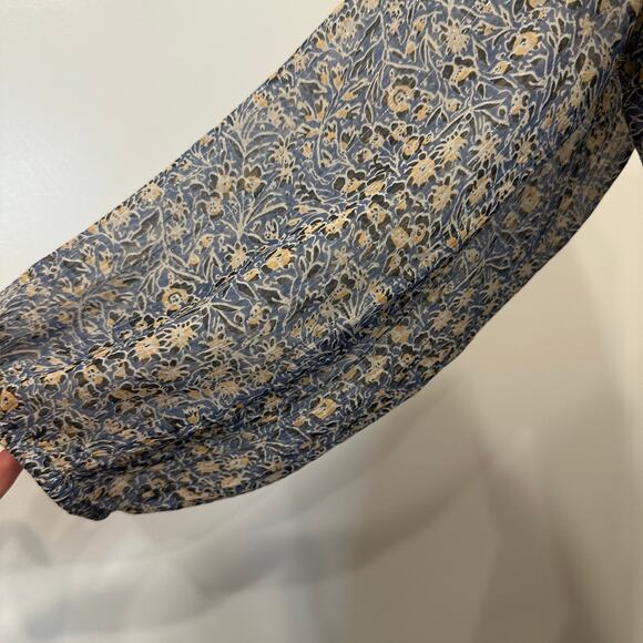 Anthropologie‎ Kira Blue Floral Off-Shoulder Peasant Midi Dress Cottage Boho 12 - Picture 6 of 12